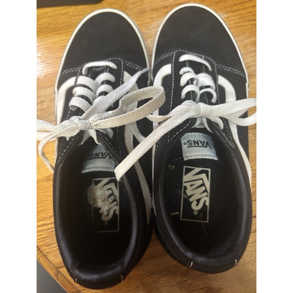 Vans Shoes - Vans Off The Wall Women's Tennis Shoes Sneakers Black White Lace Up‎ Size 7.5 M